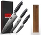 SHAN ZU 3PCS Japanese Knives Set High Carbon Steel Knife with Magnetic Strips