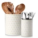 MALACASA LYDIA Ceramic Utensil Holders 7.3in 5.5in Kitchen Utensil Crock Set Cou