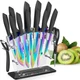 Aiheal Knife Set, 16 Pieces High Carbon Stainless Steel Rainbow Color Kitchen...