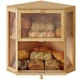 WOWLIVE Corner Bread Box for Kitchen Countertop, Double Layer Bamboo Bread Stora