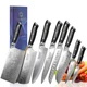 Sunnecko Damascus Chef's Knives Set 8PCS Precision Kitchen Tools for Cutting