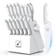 imarku&reg; 14-Piece Kitchen Knife Set with Block and Sharpener, Professional Sta...
