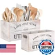 Natural Summertime 2 PC Wooden Utensil Holder,（With 4-Compartments size*1 + 3-Co