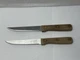 Lot 2 Vintage Chicago Cutlery 3L12M Slicing Knives Walnut Wood Handle EUC