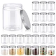 Irenare 24x 16oz Clear Plastic Jars, Wide Mouth Containers with Airtight Lids