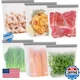 Lerine 6 Pack Reusable Freezer Bags 2 Gallon Stand-Up Dishwasher Safe, BPA-Free