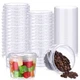 Mifoci 50 Pcs Clear Plastic 8oz Round Reusable Food Storage Buckets w/ Lids