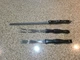 Cutco 1724 KP Classic Carving Knife Brown 9 3/4" Handle & 1726 KP 1727 KP Fork