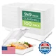 Freshware 9x9" Clamshell Food Containers 100-Pack Disposable To Go Biodegradable