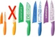 Cuisinart&nbsp;. Ceramic-Coated Printed Knife Set w/ Seaside Colors No Box &mdash;4 Knifes