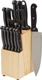 Amazon Basics 14-Piece Kitchen Knife Block Set, High-Carbon Stainless Steel Blad
