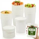 Sabary 50pk 32oz Disposable Kraft Paper Soup Food Containers w/ Vented Lids