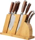 TUO Fiery Series 8-Piece Chef Knife Set &ndash; German Steel, Wooden Block, Shears