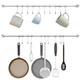 Audmore Kitchen Utensil Rack 2 Pack, 20.9 Inch Pots and Pans Hanging Rack Wall M