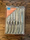 Amefa Virgule Mirror Steak Knife Set Stainless Steel Silver UK Design 6 Pc - NEW
