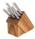 Knife Set 8 Piece Block Stainless Steel Silver Handle Rada S58 Cutlery Essential