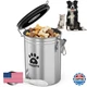 ENONCI Airtight Dog Cat Treat Container 7.2"x4.7" Large Stainless Steel Jar