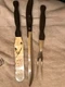 LOT OF 3 CUTCO PIECES NO.28 SPREADER,NO,27 FORK AND KNIFE NO.23