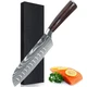 Santoku Knife Ultra Sharp Kitchen Knife Steel Blade Cleaver for Slicing Dicing