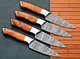 Custom Made Damascus Steak Knife Chef Set Cutlery -Hand Forged Damascus stl 2719