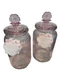 10 Strawberry Street Ribbed Lavender Glass Flower Canister Set