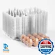 Lifuope 100 pc clear plastic Egg Cartons Cheap Bulk, 12grid Reusable Eggs Carton