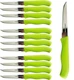 Brenium Paring and Garnishing Knife, 12-Piece Set, Knives 3", Light Green 