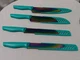 Marco Almond Kitchen Knife Set, KYA37 4-Piece Rainbow Titanium Stainless Steel