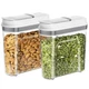 MR.SIGA Airtight Cereal Dispenser Set, 2x 1.3L; Dry Food Storage, BPA-Free