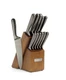 Cambridge Silversmiths Nero Cutlery Set with Block, Stainless Steel,12-Piece