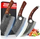 SliceElite Heritage Forge 3 Piece Butcher Knife Set Serbian Chef Meat Cleaver Vi