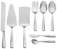 Hudson Essentials Hammered 18/10 Stainless Steel Hostess Serving Utensil Set,...