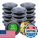 APSIC Round Meal Prep Containers with Lids, 50 Pack 37oz (100-Piece) Disposable
