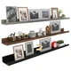 Giftgarden 47" Multi-Color Floating Wall Shelves - Black, Brown, Grey Display