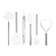Tovolo Silicone 6-Pc Cooking Utensil Set White Ladle Slotted Turner Tongs Flex