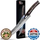 SYOKAMI Butcher Breaking Knife for Meat Cutting, 10.5 Inch Japanese Style Curved