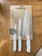 Farberware 3 Piece Triple-Riveted Chef Knife Set White Stainless Steel