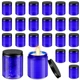 Lallisa 32 Pcs 8 oz Cobalt Blue Glass Jars with Black Metal Lids & Round Shape