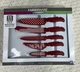 FARBERWARE 11 PIECE COLOURWORKS COLORWORKS RED KITCHEN KNIFE SET CUT BOARD NEW