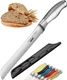 Orblue Serrated Bread Knife with Upgraded Stainless Large, Ageless Silver 