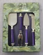 Tommy Bahama (4) piece Silver with Blue / Purple Handle Cheese Set NWT