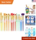 Vibrant 15-Piece Brush Set with Silicone Grip - Perfect for All Painting Types