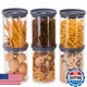 Hazel Pantry Glass Canisters with Airtight Lids Set of 6 28oz Borosilicate Food