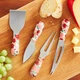 The Pioneer Woman 4 Piece Cheerful Rose Cheese Knife Serving Set New