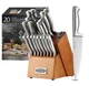 McCook&reg; Kitchen Knife Sets,German Stainless Steel Knives Block Set with Built...