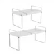 GZQIUYI Expandable Metal Cabinet Shelf Organizer 14-25" Adjustable 2-Tier
