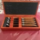 Sarge Steakhouse 4pc Rosewood Handle Steak Knife Set Greenleaf Rigid. Perfect!