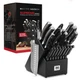 Master Maison 19-Piece Kitchen Knife Set with Wooden Block and Knife Sharpener -