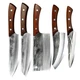 Seido Knives 5-Piece Caveman Butcher Knife Set Heavy Duty Meat Slicer