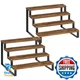 YATINEY Spice Rack, 4 Tier Wooden Display Riser Stand, Kitchen Storage Organizer